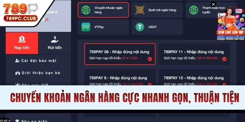 Chuyển khoản ngân hàng cực nhanh gọn, thuận tiện