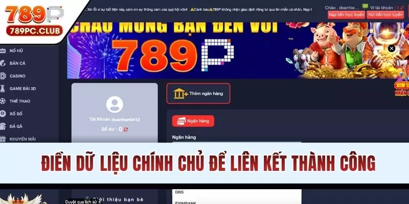Điền dữ liệu chính chủ để liên kết thành công